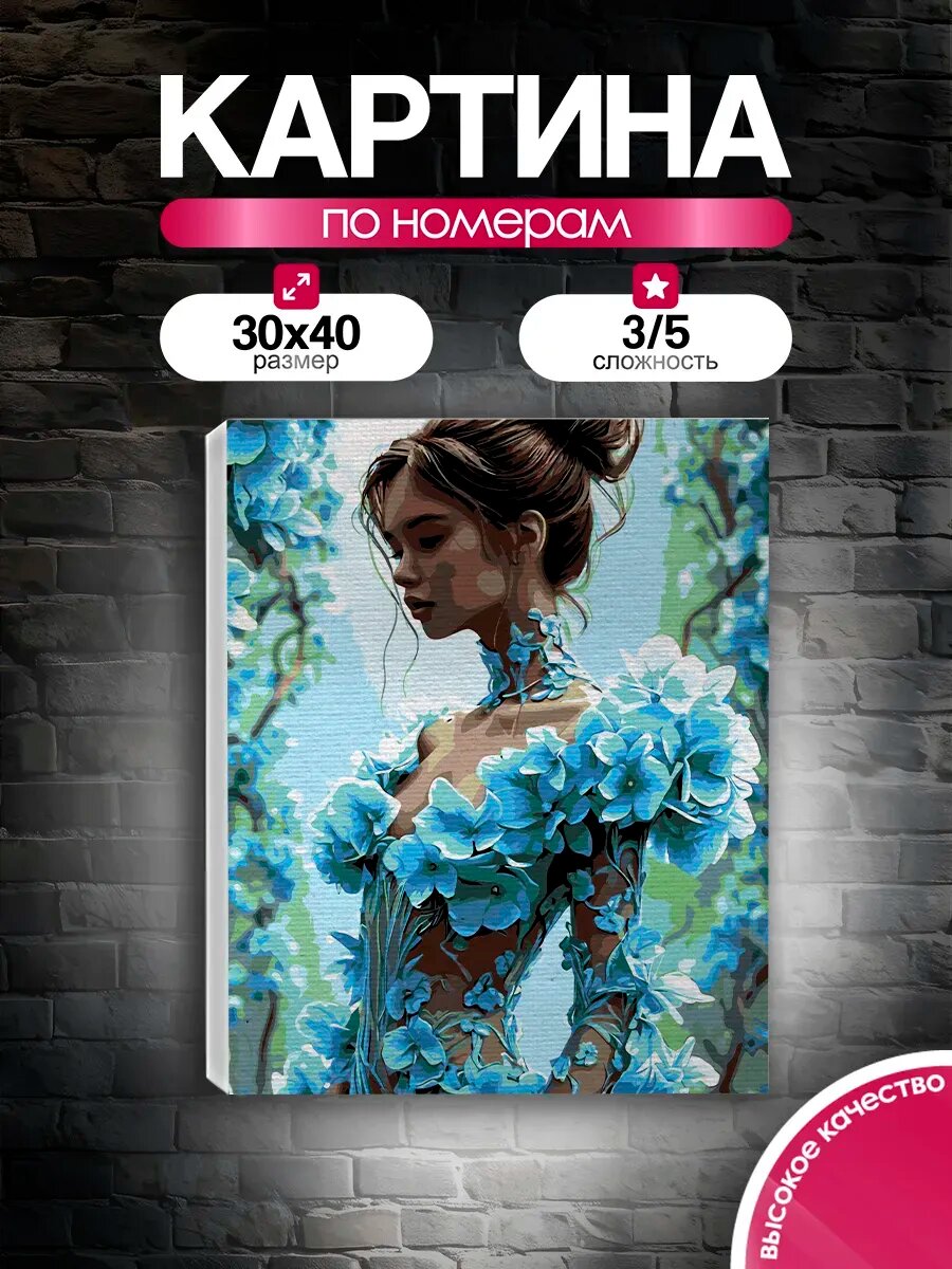 Картина по номерам 30x40 Цветочная нимфа