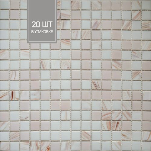 Изображение товара Elada Mosaic Плитка мозаика HK-13 бело-розовый микс, коробка, 20 матриц, 2,14 м2, 32.7 см x 32.7 см, размер чипа: 20x20 мм