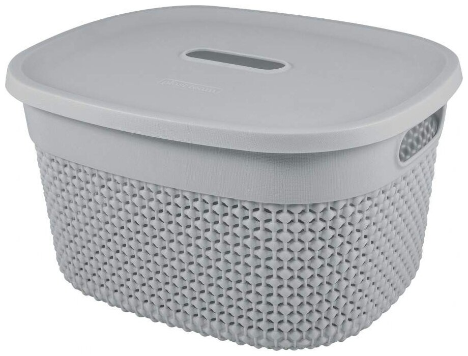 Корзина с крышкой Plast Team Oslo 6 л 27.4х22.9х15.3 см 1 шт цвет серый шторм