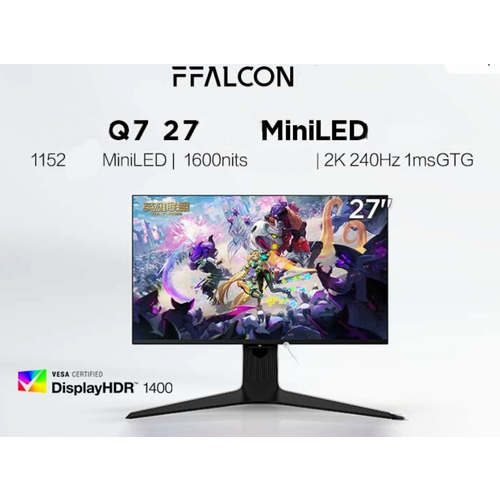 Игровой монитор TCL FFalcon Q7 R27Q71 27 2K Mini LED 240 Гц 1мс HDR1400 95 DCI-P3 G-SyncFreeSync HDMI 21 DP 14 65000₽