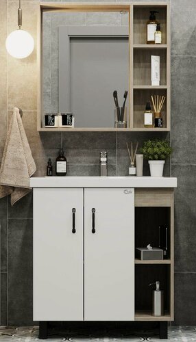 Изображение товара Мебель для ванной Onika Тимбер 70.10 белая/дуб сонома