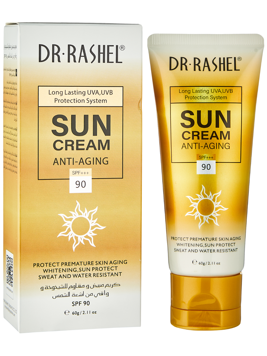 Солнцезащитный крем Dr. Rashel "Anti-Age and Whitening Sun Cream", SPF90, 60мл