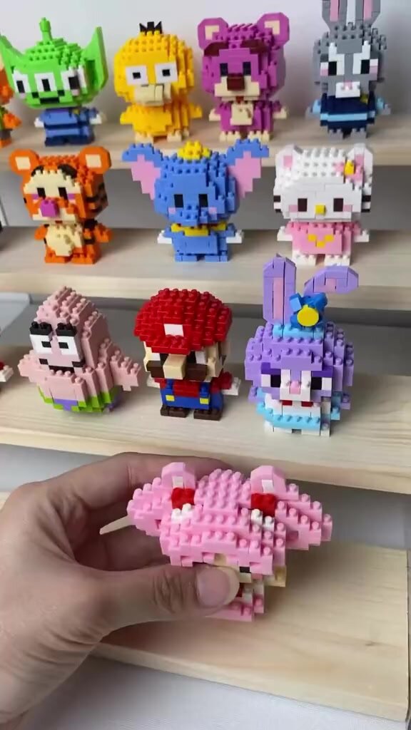 Конструктор 3D блочный, мини лего, игрушка головоломка для детей и взрослых, фигурки желтый — фото 1