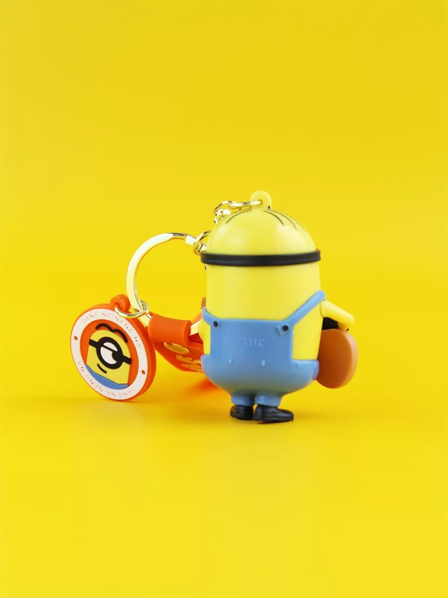 Брелок, голубой, коричневый, желтый — фото 1