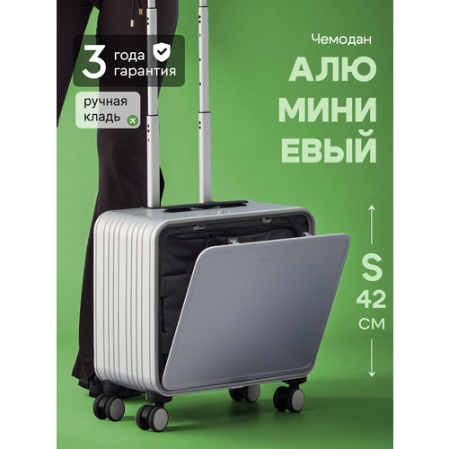 Чемодан PASELDO, 42 л, размер S, металл