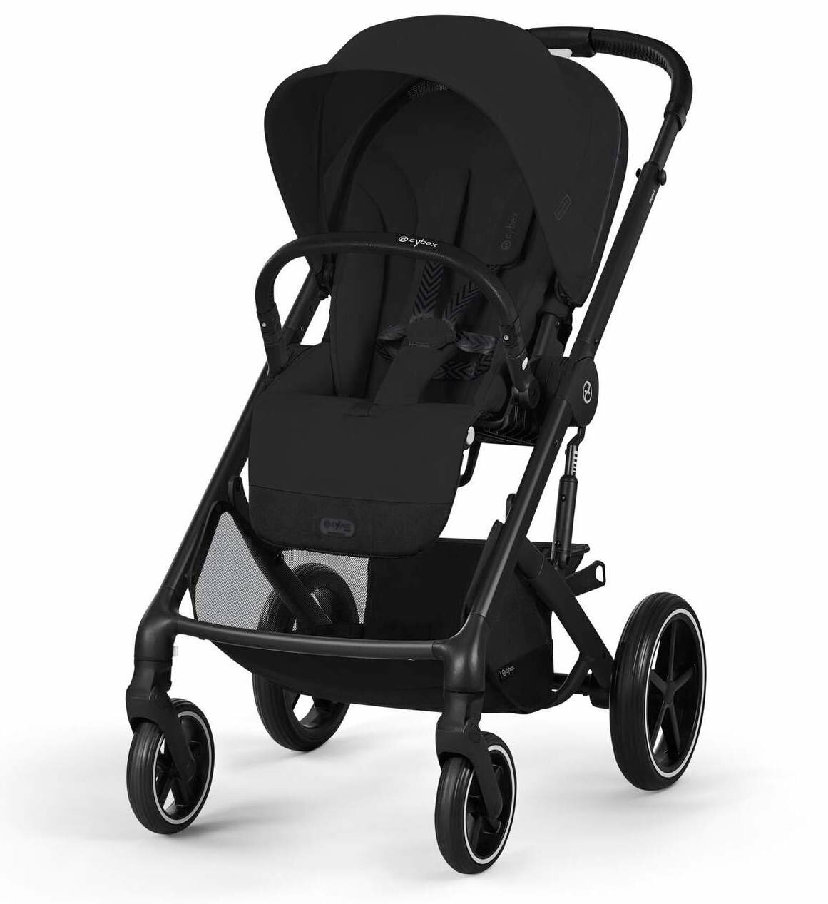 Детская прогулочная коляска Cybex Balios S Lux BLK Moon Black с дождевиком