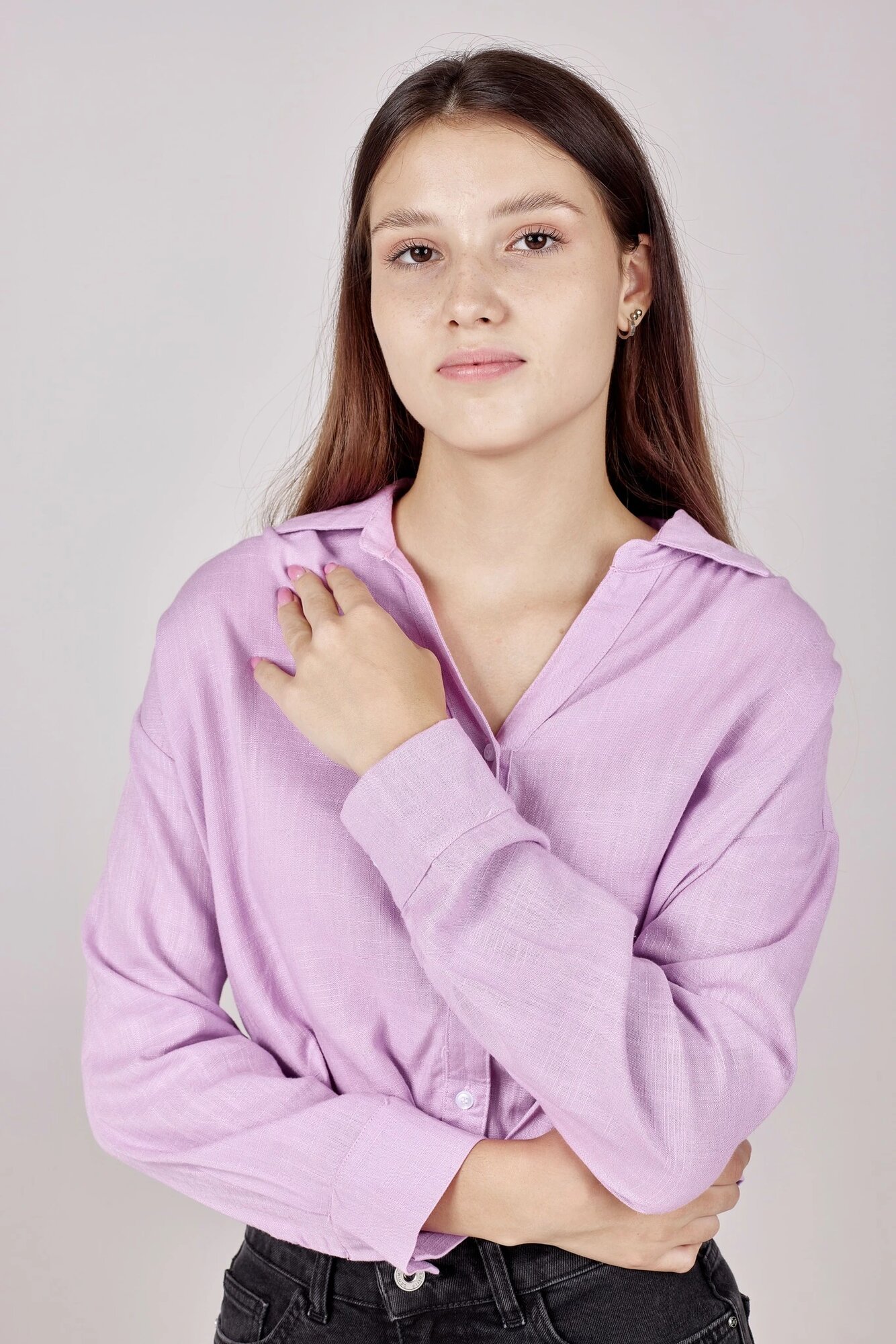 Рубашка Selfie, размер S, фиолетовый — фото 1