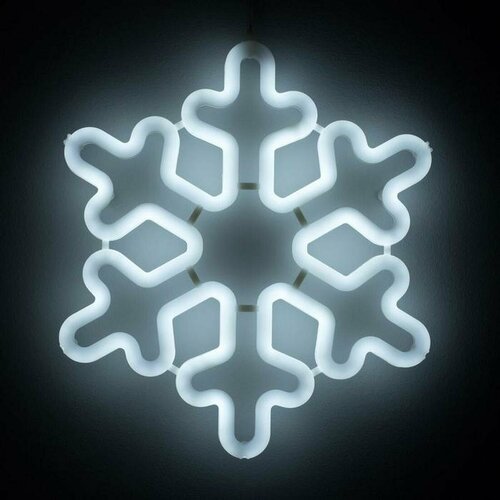 фото Фигура светодиодная "снежинка" 30х30х2 см, 220 в, белый luazon lighting