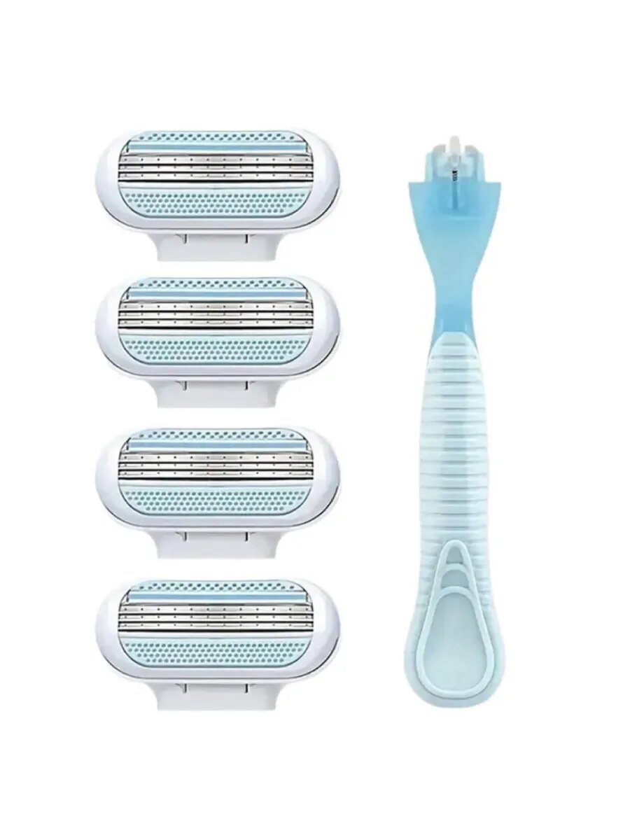 Сменные кассеты совместимые с VENUS Smooth Blue 4 шт + ручка 1шт