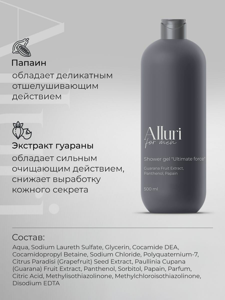 Изображение Гель для душа мужской Alluri Истинная Сила (500 мл)