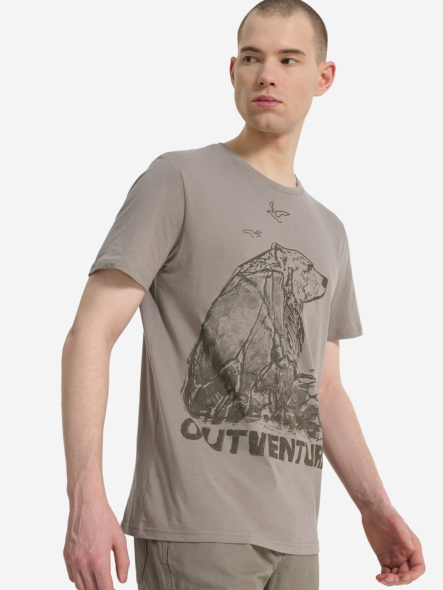 Футболка OUTVENTURE Travel Men's Graphic SS T-shirt, размер 50, коричневый