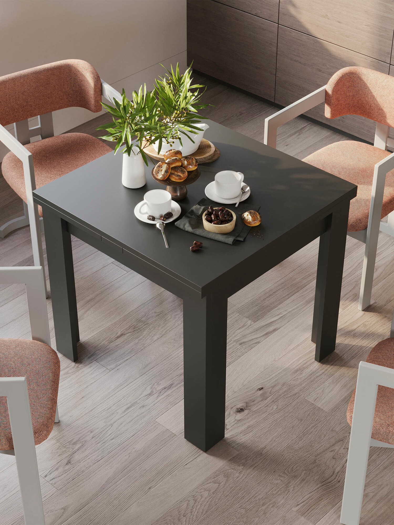 Стол обеденный FRENT Дрезден раздвижной квадратный черный