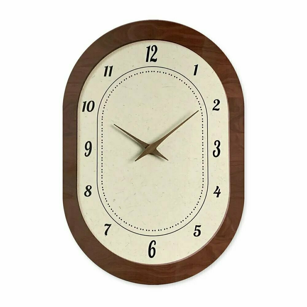 Часы настенные интерьерные с естественным дизайном для гостиной и кухни кварцевые плавный ход 40см