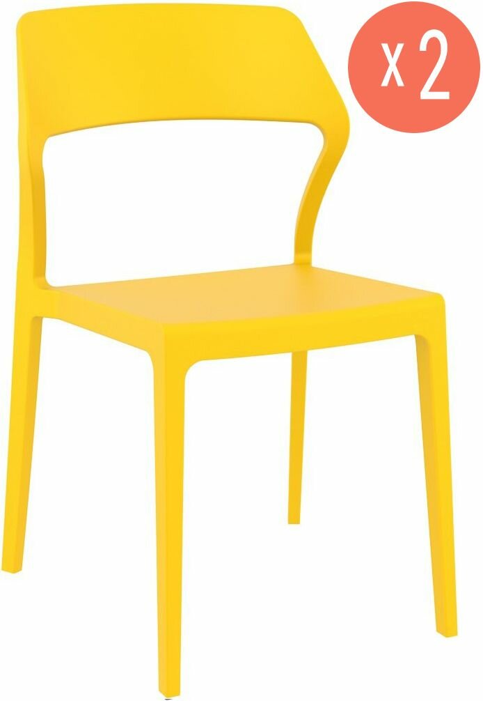 Комплект стульев садовых обеденных Snow, 2 шт, цвет желтый, Siesta, Турция