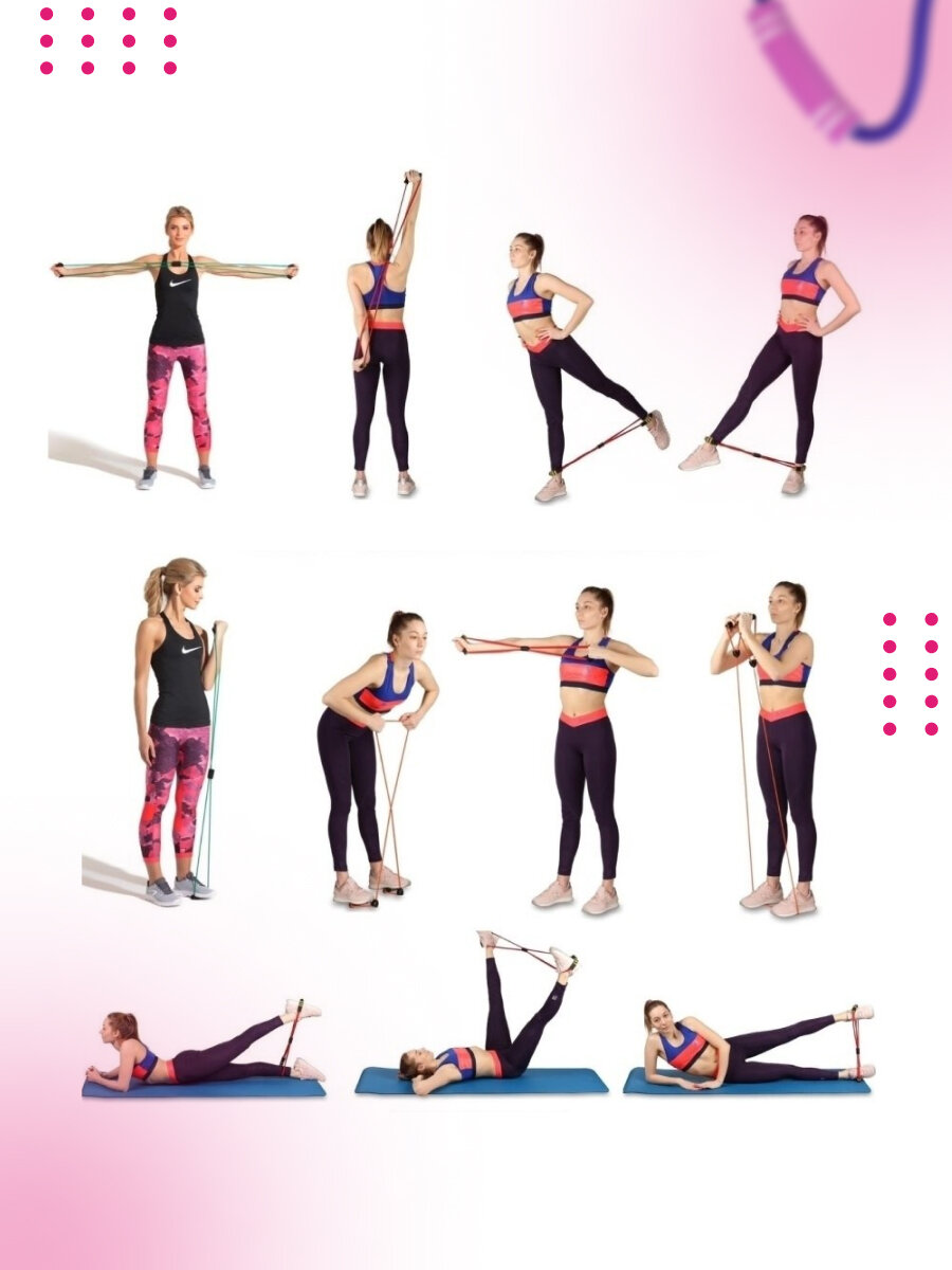 Резинки для фитнеса HARBR FITNESS для тренировок ног и рук, набор 2 в 1 — фото 1