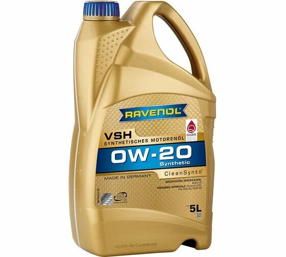 Моторное масло RAVENOL VSH SAE 0W-20, 5 л, артикул 1111154-005-01-999