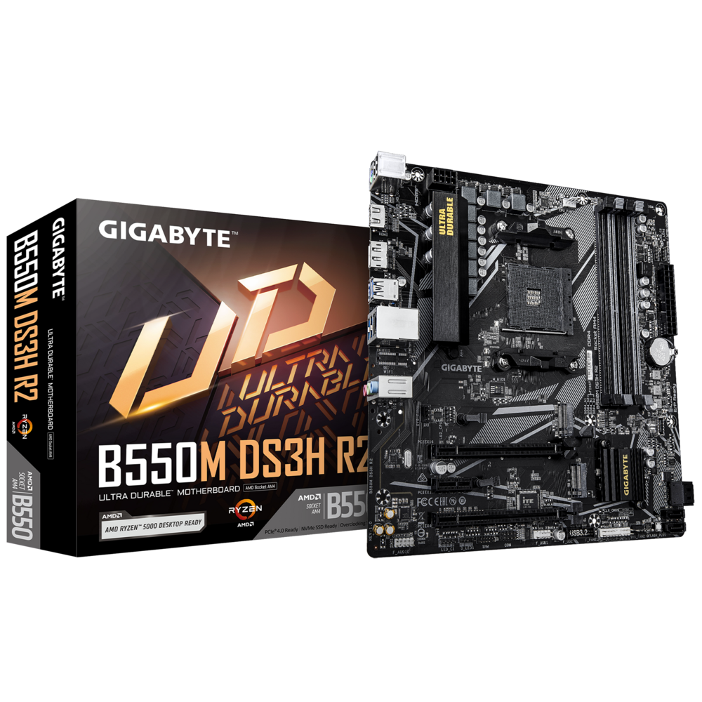 Материнская плата GIGABYTE AMD B550 SAM4 MATX B550M DS3H R2