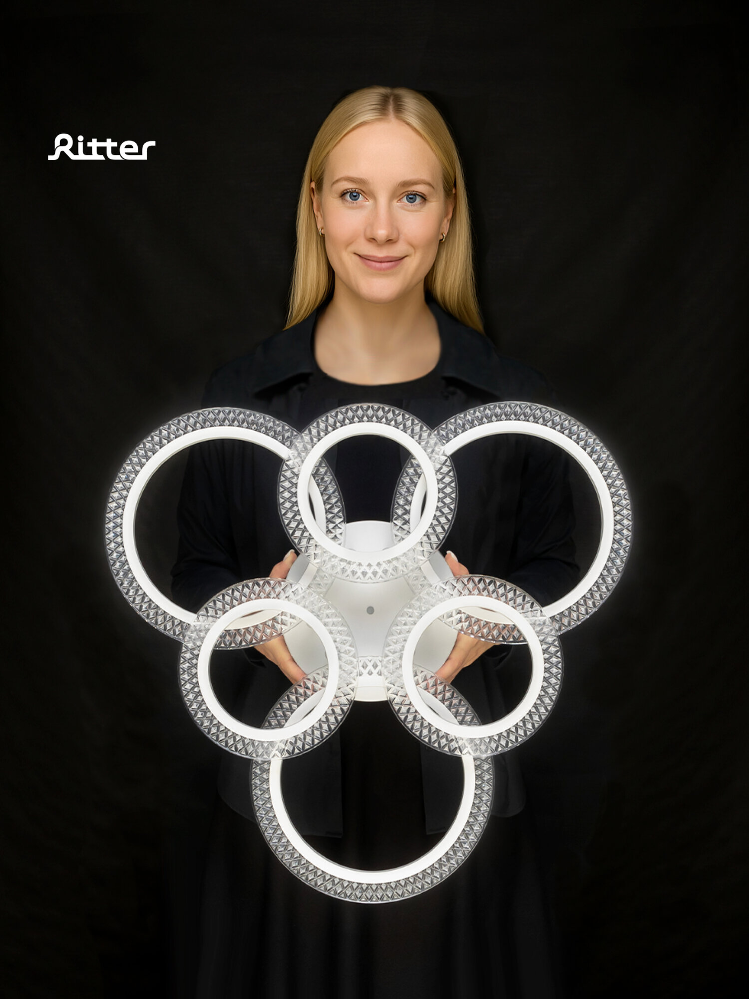 Люстра потолочная светодиодная с пультом в зал, белая, Ritter SHINE, 144 Вт, до 40 м2 51942 7 — фото 1