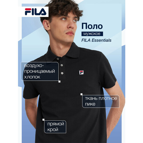 фото Поло fila men's essentials polo, размер 50, черный