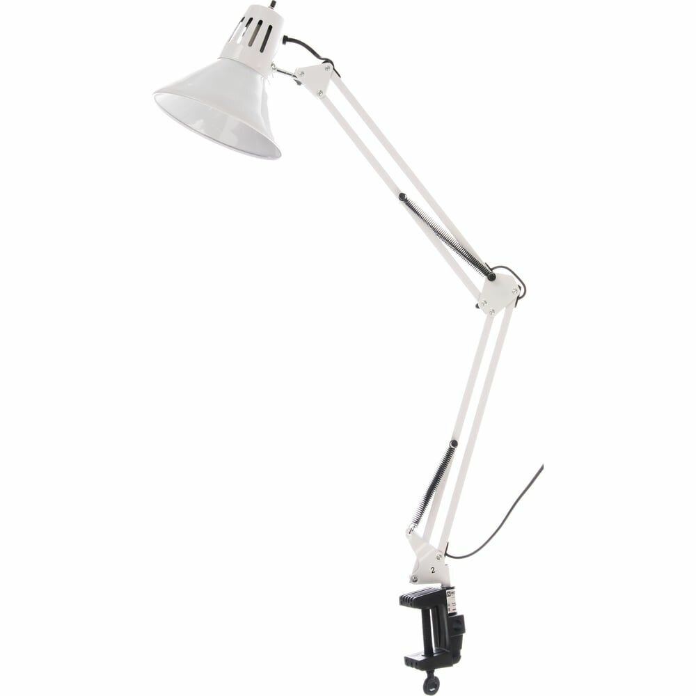 Светильник настольный под лампу СНС 13Б на струбцине 60Вт E27 230В бел. (коробка) IN HOME 4690612012728