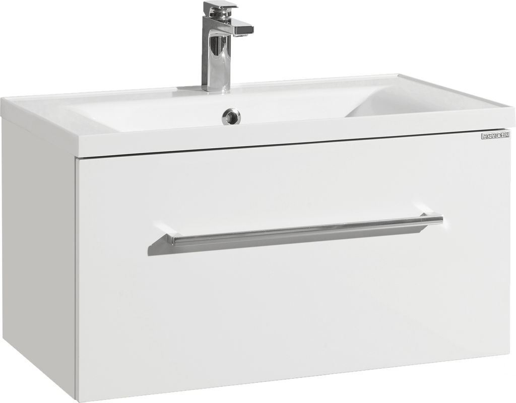 Тумба с раковиной AQUATON Мадрид 80 белая с ящиком