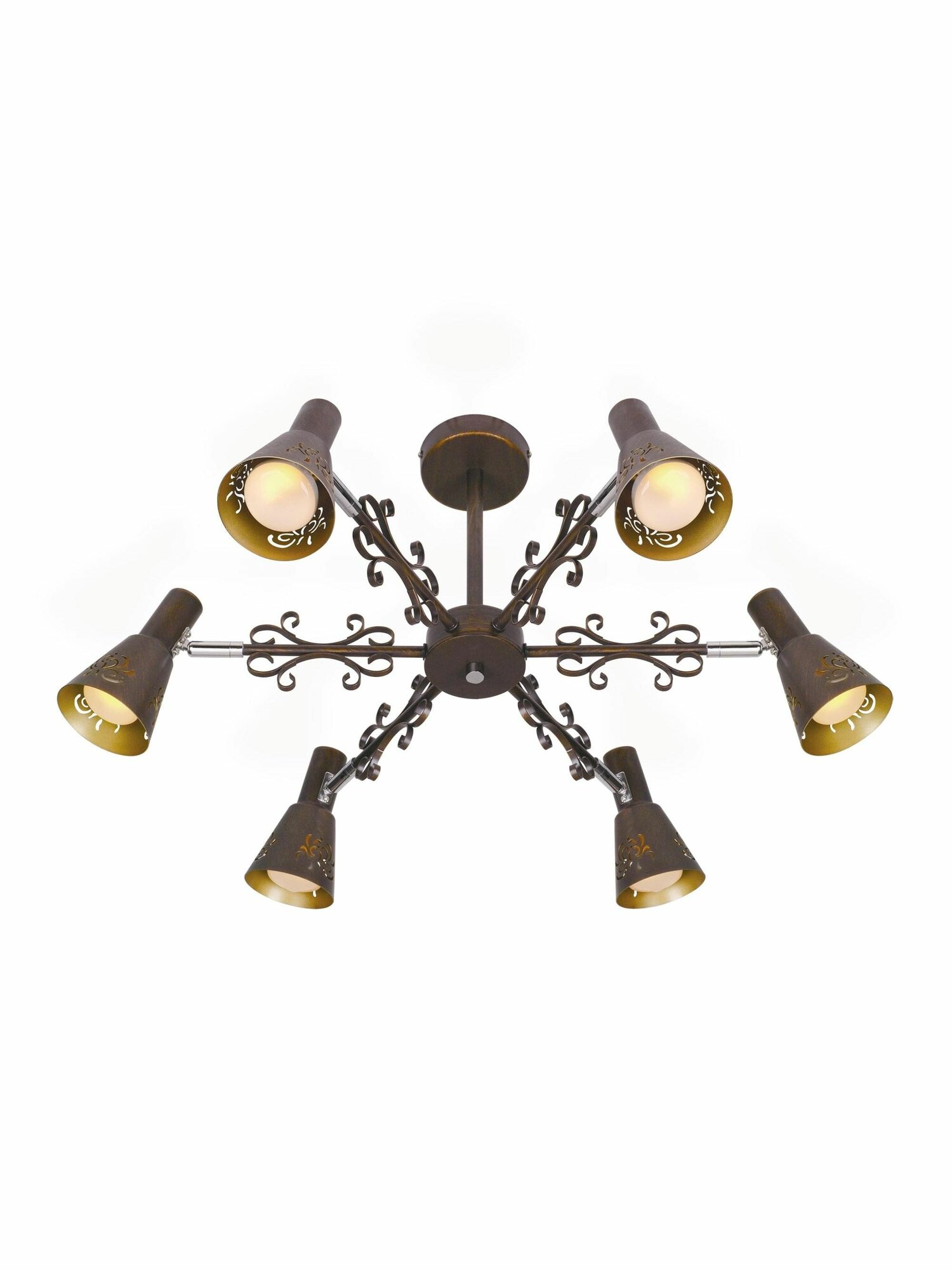 Люстра на штанге Citilux Дункан CL529161 кофейная с поворотными плафонами металл 6 ламп E14