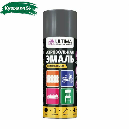 фото Эмаль аэрозольная ultima ult0111 ral 7016 акриловая, универсальная, антрацит, 520 мл