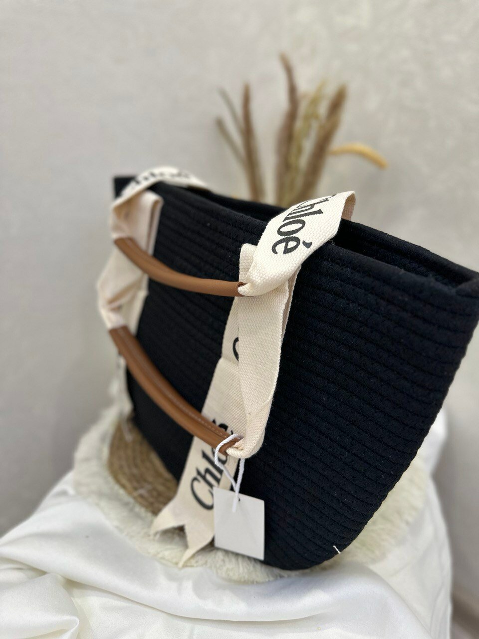 Сумка пляжная  sumka lux, фактура вязаная, черный — фото 1