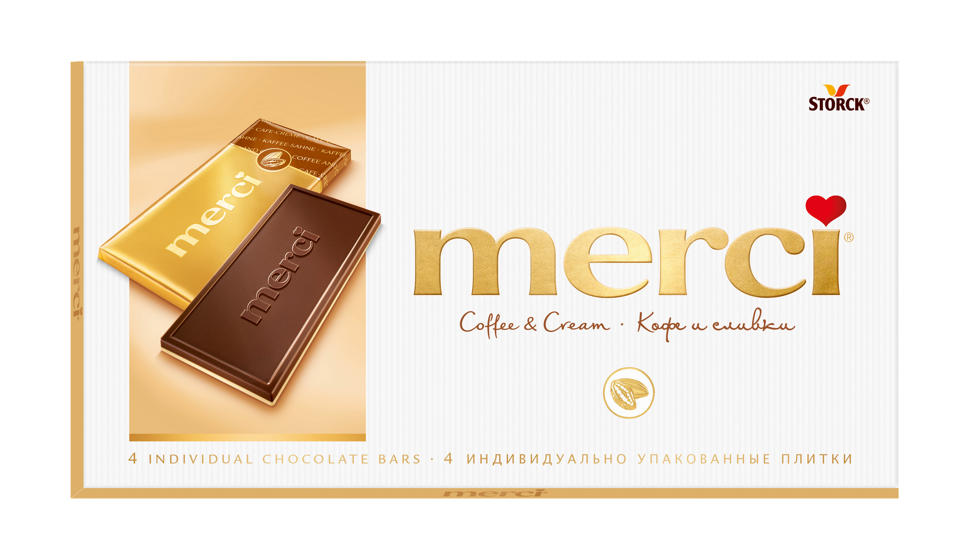 Merci шоколадные конфеты со вкусом кофе и сливок, 100 г