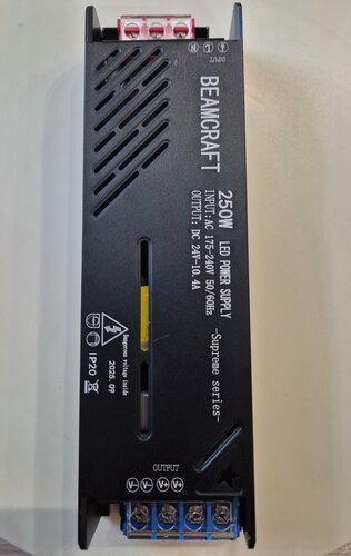 Изображение товара Блок питания 24V 250W BeamCraft, металлический корпус, IP20, черный