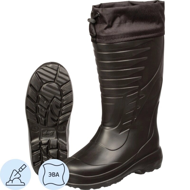 Сапоги мужские Неман с кулиской цв. черный ЭВА утепленные р.46-47