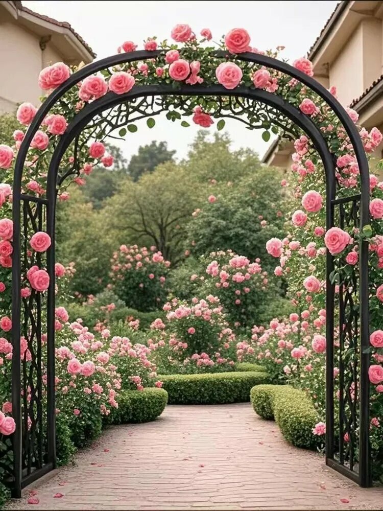 Арка садовая 140x40x230см черная матовая для вьющихся растений