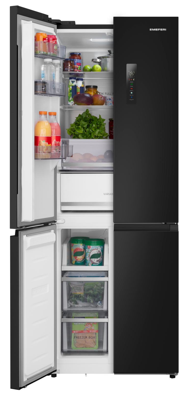 Холодильник отдельностоящий с инвертором MEFERI MFR70BK TOTAL NO FROST CROSS DOOR ULTRA — фото 1