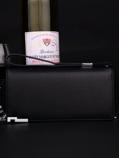 Кошелек , фактура гладкая, черный — фото 1