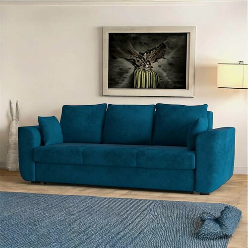 Изображение товара Диван-кровать Storn, Независимый пружинный блок, Антивандальный велюр, Механизм еврокнижка, Цвет : Синий