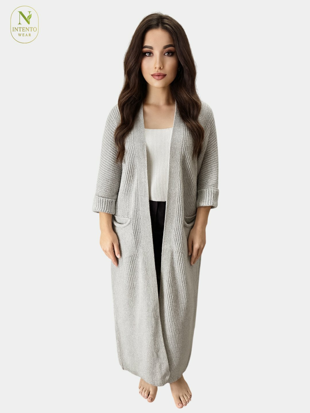 Кардиган ROYAL, размер 48-56, серебряный — фото 1