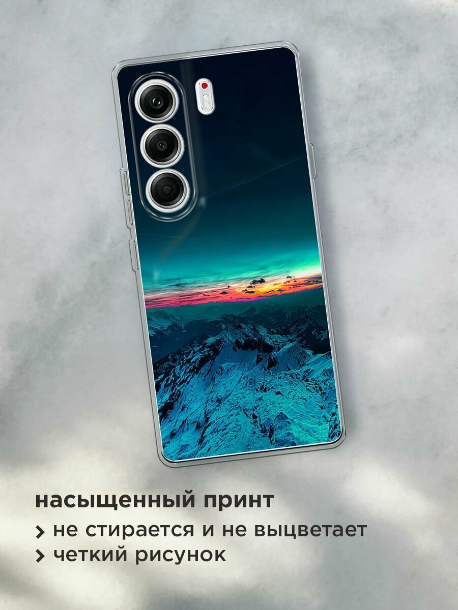 Чехол на Tecno Camon 40 Pro 5G / Текно Камон 40 Про 5G с принтом "Закат в горах" — фото 1