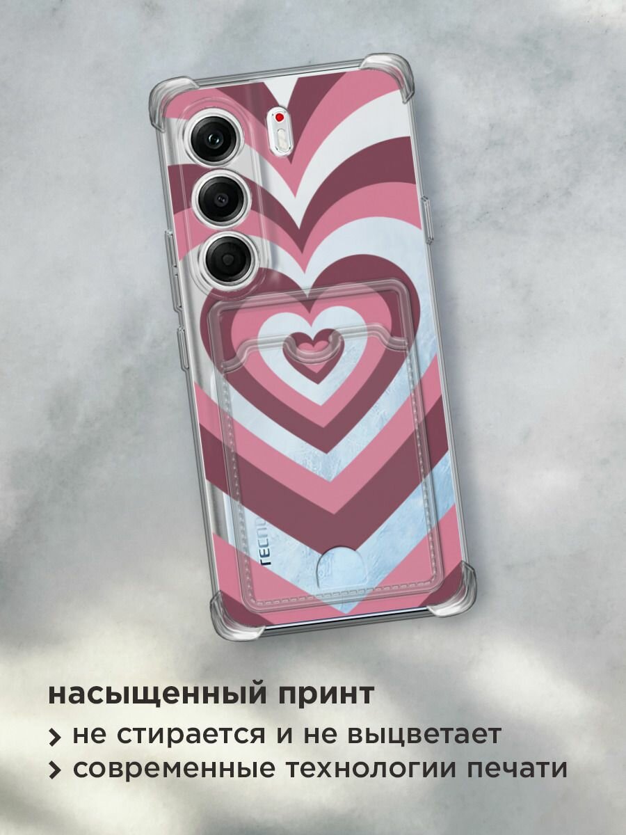 Чехол на Tecno Camon 40 Pro (Текно Камон 40 Про) с картой и принтом "Гипнотическое сердце 2" — фото 1