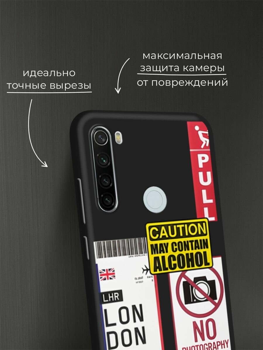 Черный матовый чехол на Xiaomi Redmi Note 8T / Сяоми Редми Нот 8Т с принтом "Подборка знаки" — фото 1