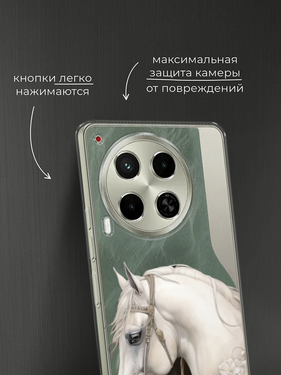 Чехол на Tecno Camon 30 5G / Текно Камон 30 5G с принтом "Благородный конь 3" — фото 1