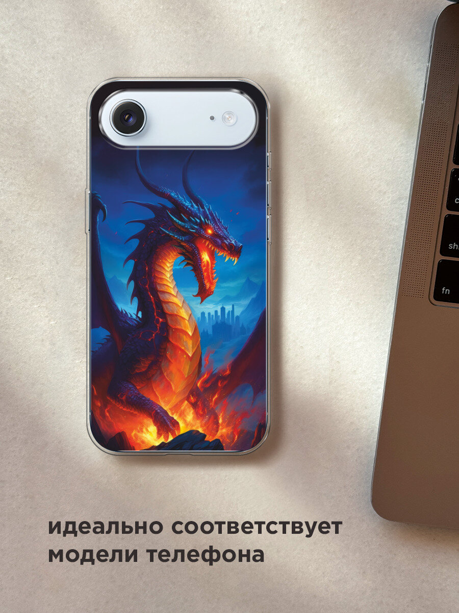 Чехол на Apple iPhone Air / Айфон Айр с принтом Свирепый дракон — фото 1