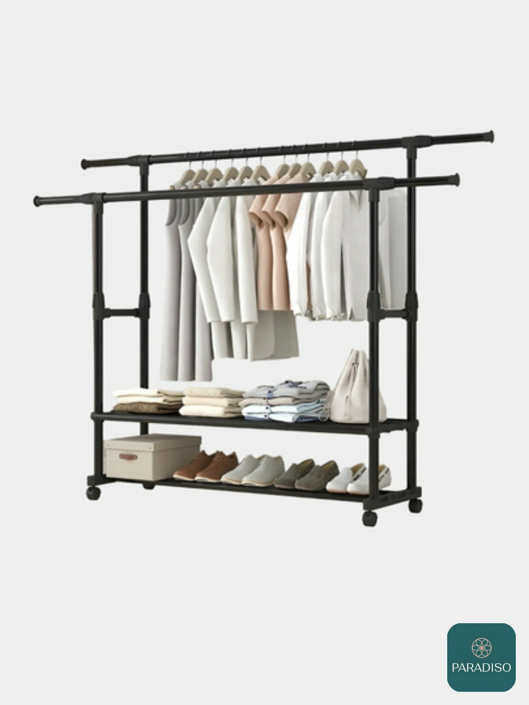 Раздвижная стойка для одежды, с полками, регулируемая вешалка, для дома и гардероба