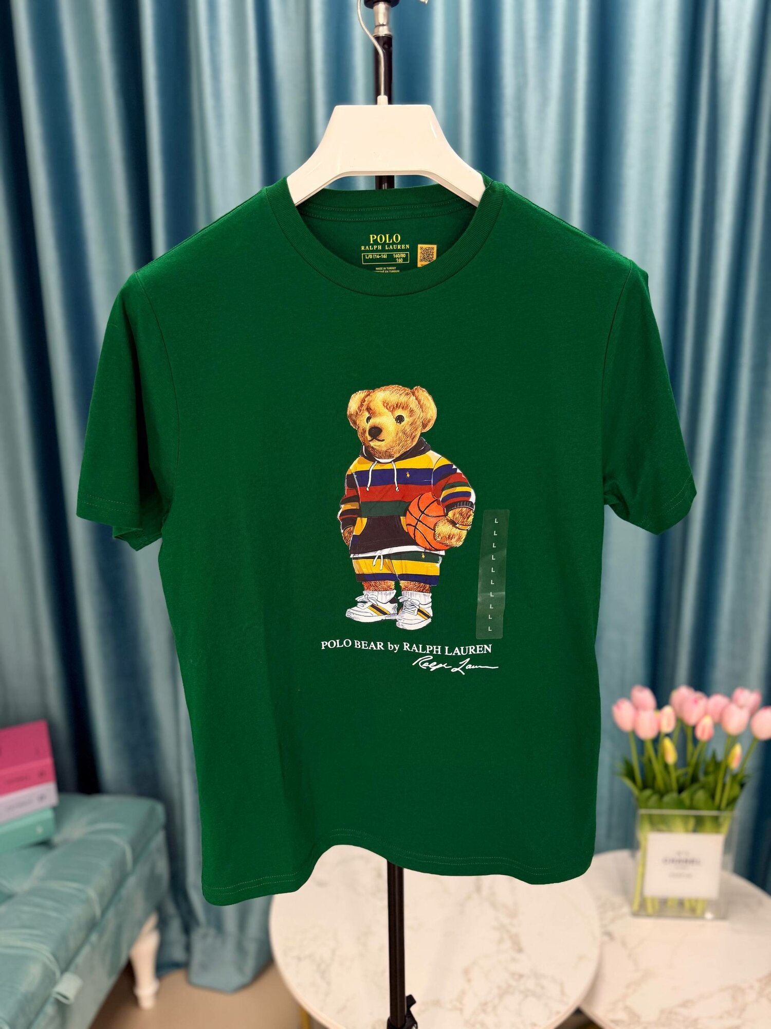 Футболка Ralph Lauren Подростковая линейка, 1 шт., размер L, green