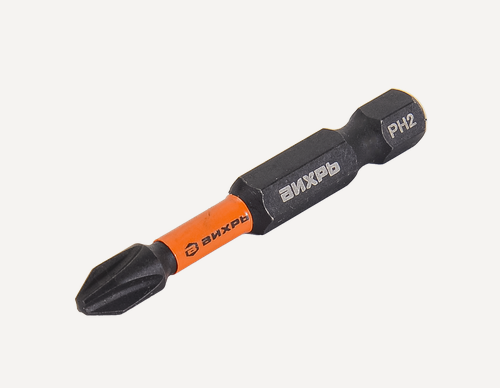 Изображение товара Биты ударные Вихрь PH2 50 мм, 2шт, S2, твердость 59-62 HRС, магнитные