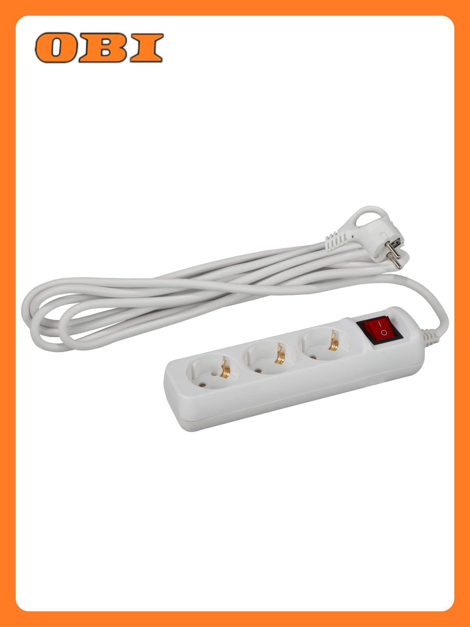 Удлинитель электрический ЭРА U-3es-5m-3x1 с заземлением с выключателем 3 розетки