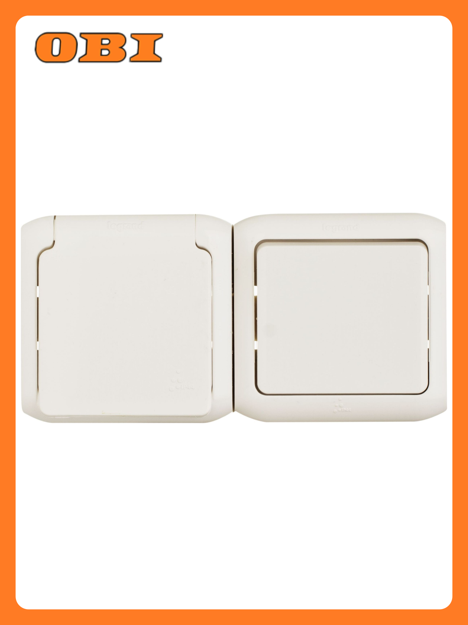 Блок комбинированный Legrand Quteo 1 клавиша + розетка белый IP44