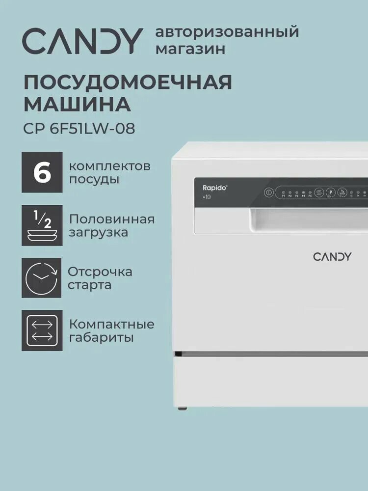 Посудомоечная машина компактная Candy CP 6F51LW-08