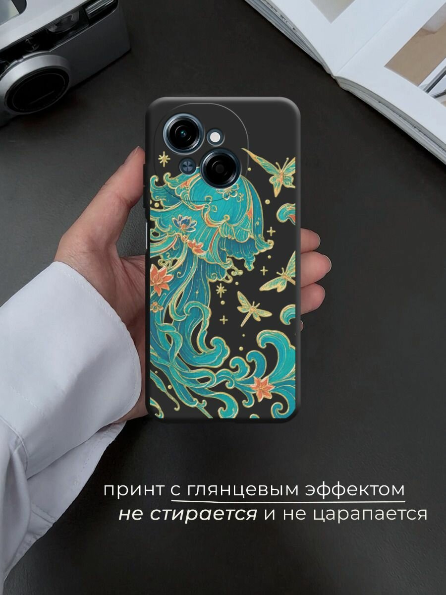 Чехол на Tecno Spark Go 1/Tecno POP 9 / Техно Спарк Го 1/Техно ПОП 9 с принтом Медуза-лотос 2 — фото 1