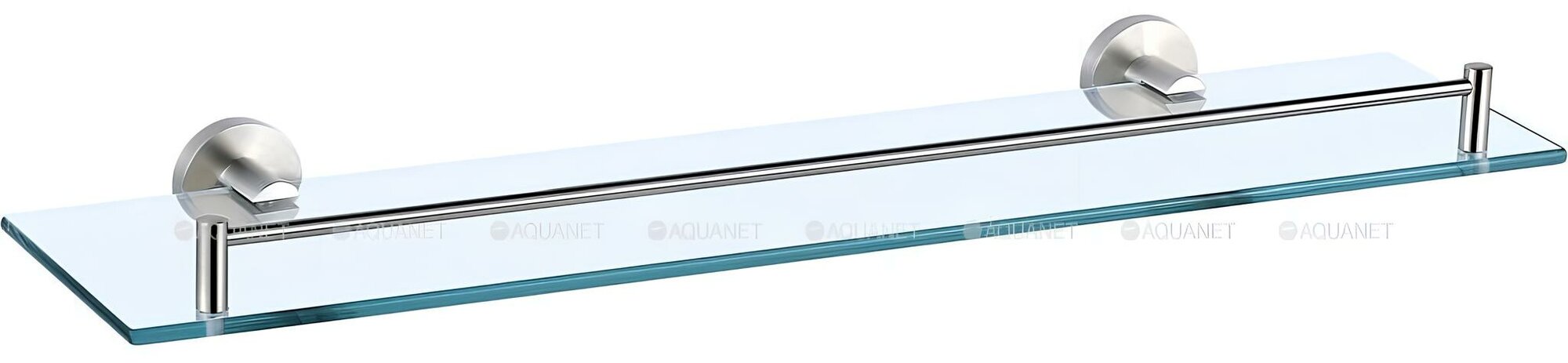 Полочка Aquanet  для ванны  круглая  хромированная  стекло  50 см