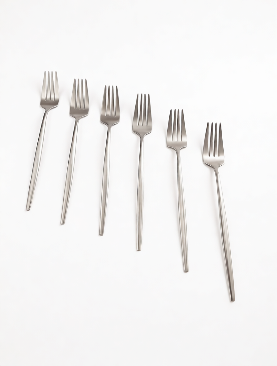 Набор столовых вилок "6 штук", длина 21см, нержавеющая сталь, серебряный цвет — фото 1